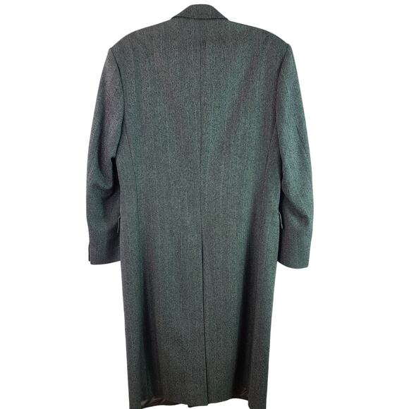 Burberry England Gray Wool Double Breasted Vintage Top Coat Men's 36 - Picture 3 of 7